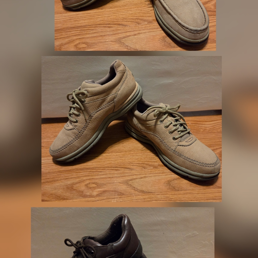 Men's Beige Leather Sneakers